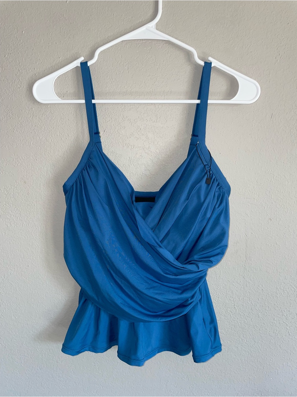 Blue Draped Peplum swim swimsuit Tank Top - Women tankini